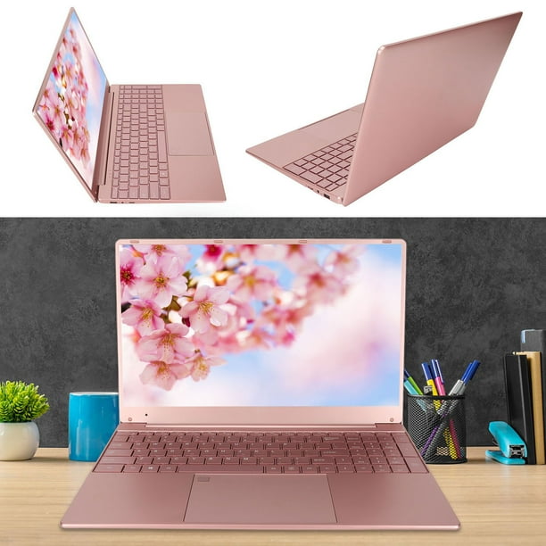 Pink Laptop 15.6 Inch IPS Quad Core CPU 16GB RAM 512GB ROM