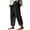 Black, variant on BILIKEYU 2025 Women's Casual Spring/Summer Button-Down Japanese-Style Loose-Fit Trousers, Elastic Loose-Fit Trousers, Lightweight Summer Trousers, Women's Linen Trousers.