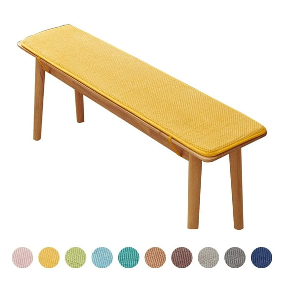 Namzi 1 Piece of Yellow Corduroy Bench Cushion,Long Thickened Anti Slip Cushion,for Living Room,Dining Room Bench,Swing,12*31.5*0.59in