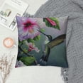 thumbnail image 2 of JRXY Bird Hummingbird Flay with Flower Pattern Farmhouse Decor Family Decoration Sign  Home Decorative Throw Pillow Case Cushion Cover Sofa Couch,  White, 2 of 5