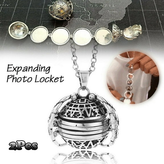 Latrodar Grandma Mothers Day Gift Stocking Stuffers for Women Expanding 4 Photo Locket Home collecting ndant Memorial Gifts Silver 5.2x4.4 Inch Skin Care Set