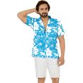 thumbnail image 3 of HAPPY BAY Men's Hawaiian Shirts Short Sleeve Button Down Shirt Floral Shirt Men Holiday Tropical Beach Summer Party Shirts for Men Funny XL Hibiscus, Autumn Turquoise, 3 of 5