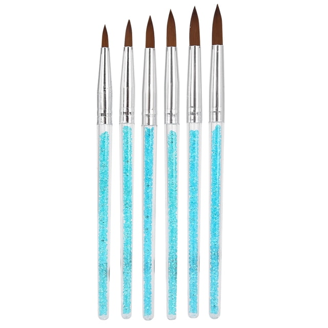 6 pinceles de nailon para decoración de uñas, diseño de flores, para pintar uñas