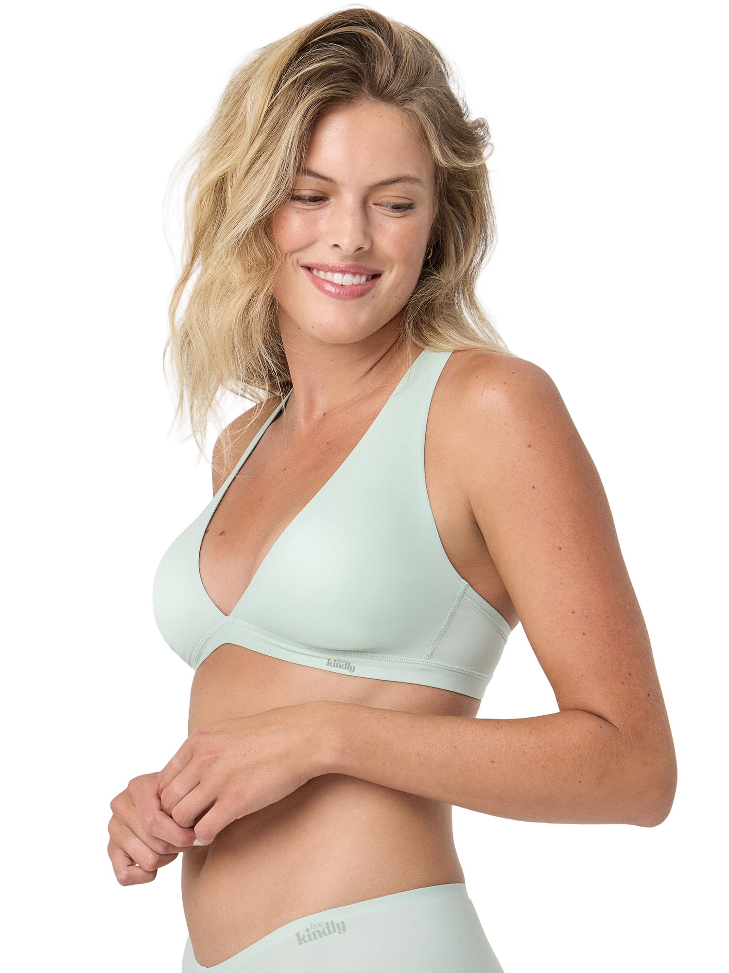 Kindly Yours Women’s So Comfy Micro Wire Free Push Up Plunge Bra, Sizes S-XXXL