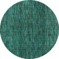 thumbnail image 1 of Ahgly Company Indoor Round Abstract Turquoise Blue Modern Area Rugs, 7' Round, 1 of 4