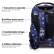 J World Boys and Girls Lollipop 16 Kids Rolling Backpack with Insulated Lunch Bag for School and Travel,Spaceship