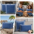 thumbnail image 4 of Dark Blue Retro Greek Key Outdoor Pillow Covers 16x16 Set of 2,Waterproof Patio Throw Pillowcase Protectors,Geometric Greece Ancient Rustic Decorative Pillow Shams Cushion Covers for Seat Bed Couch, 4 of 8