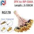 thumbnail image 2 of Cable de extensión U.FL IPX a conector hembra RP-SMA Cable de conexión de antena RF para tarjeta PCI WiFi Conector RP-SMA a IPX RG178, 2 of 5