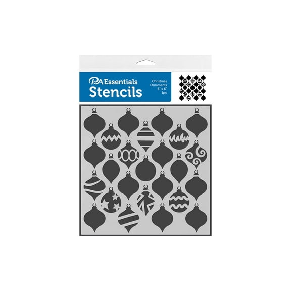 PA Ess Stencil 6x6 Christmas Ornaments