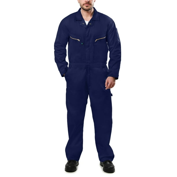 Kolossus Cotton Blend Long Sleeve Coveralls for Men’s Zip Front Multi