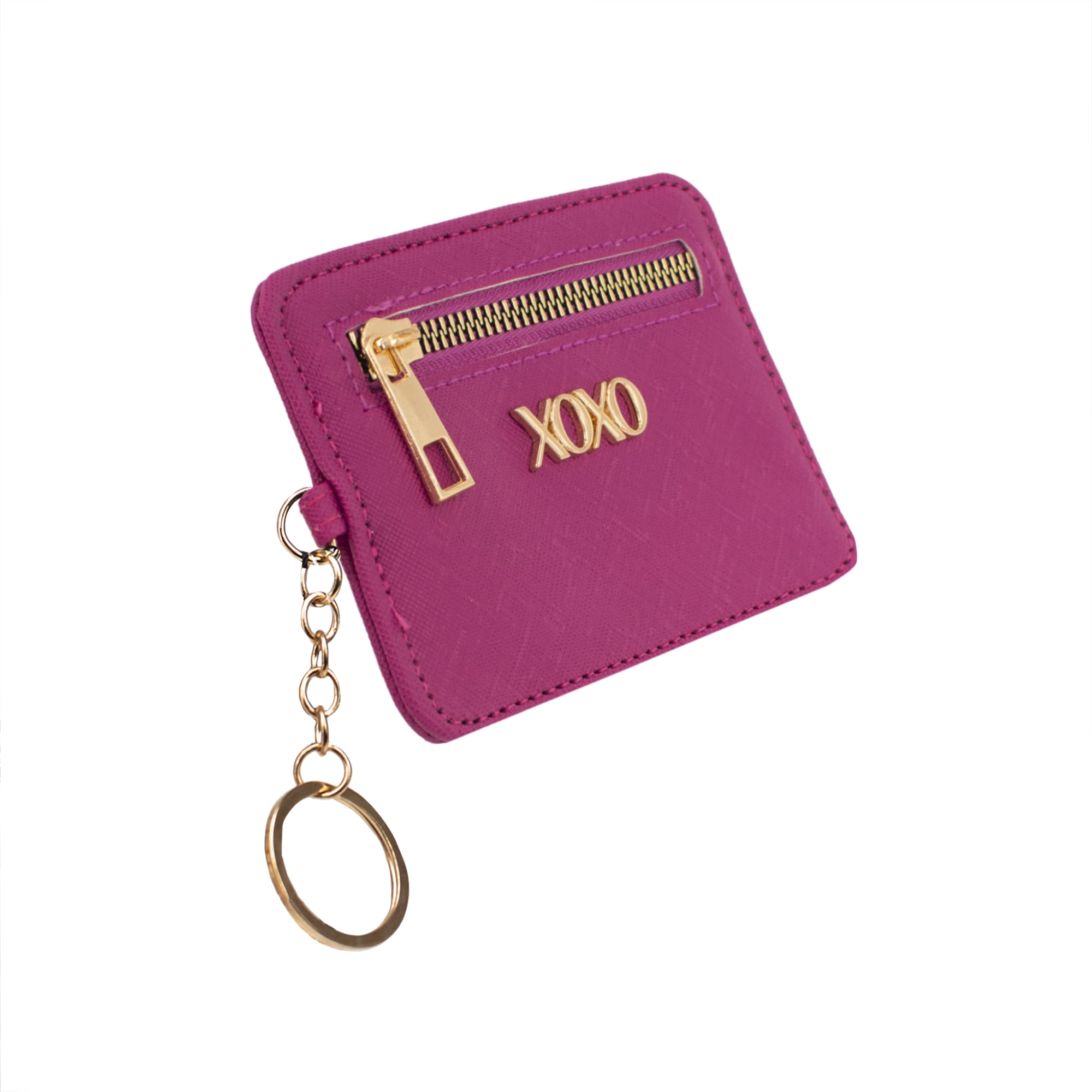 XOXO Women's Mini Magenta Saffiano Leather Key Card ID Coin XOXO Women's Mini Magenta Saffiano Leather Key Card ID Coin