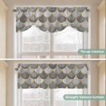 thumbnail image 5 of Grey Fish Scale Tie Up Valance Curtains for Windows, Kitchen Curtains Window Treatments, Modern Geometric Gold Abstract Moroccan Short Window Shades Valances for Bedroom Bathroom Cafe 42"x18", 5 of 8