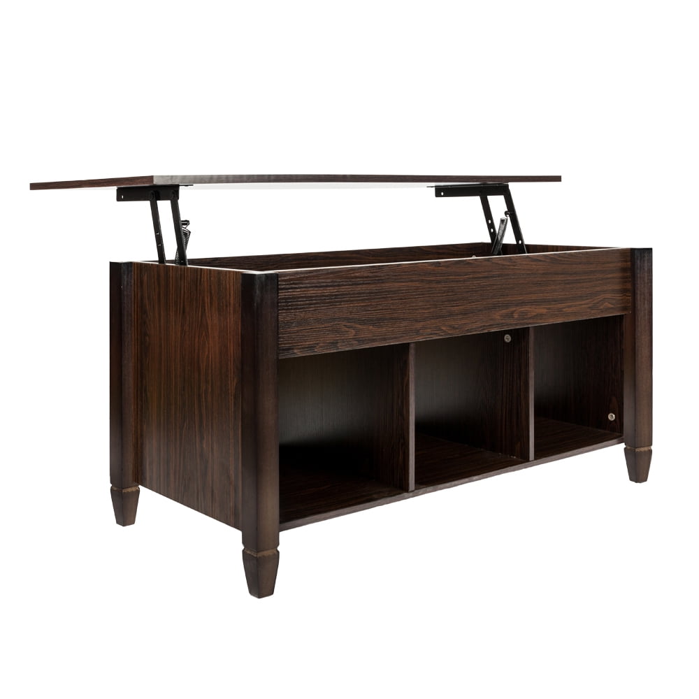 Lowestbest Solid Wood Lift Top Coffee Table, Storage Coffee Table for Living Room, Bedroom