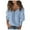 Sky Blue, variant on Fesfesfes Plus Size Tops Women's Turtleneck V-Neck Knitted Jumper Sweater Long Sleeve Elegant Casual Tops