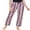 Purple, variant on Rdhnmea Women's Stripe Print Pajama Pants Drawstring Elastic Waist Long Trousers Cozy Lounge Bottoms