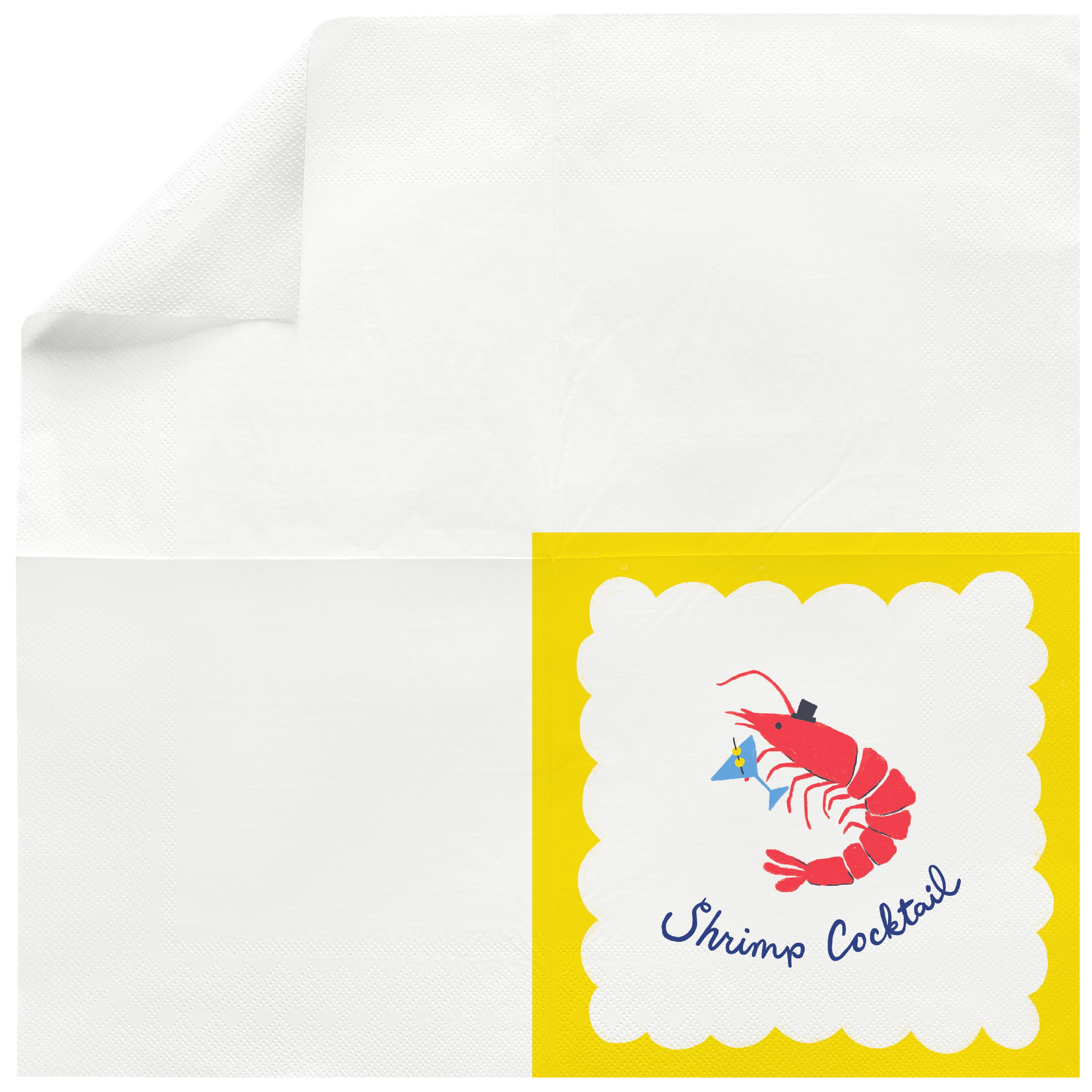 Bright Tides Multicolor Shrimp Cocktail Disposable Paper Napkins, 5" x 5", 20 Count, by Way To Celebrate