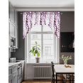 thumbnail image 3 of Purple Weeping Eucalyptus Swag Valances for Windows, Small Curtains Drapes, Spring Summer Farmhouse Leaves Kitchen Window Curtains Over Sink Window Treatment Valance for Bedroom/Bathroom 56"x36", 3 of 5