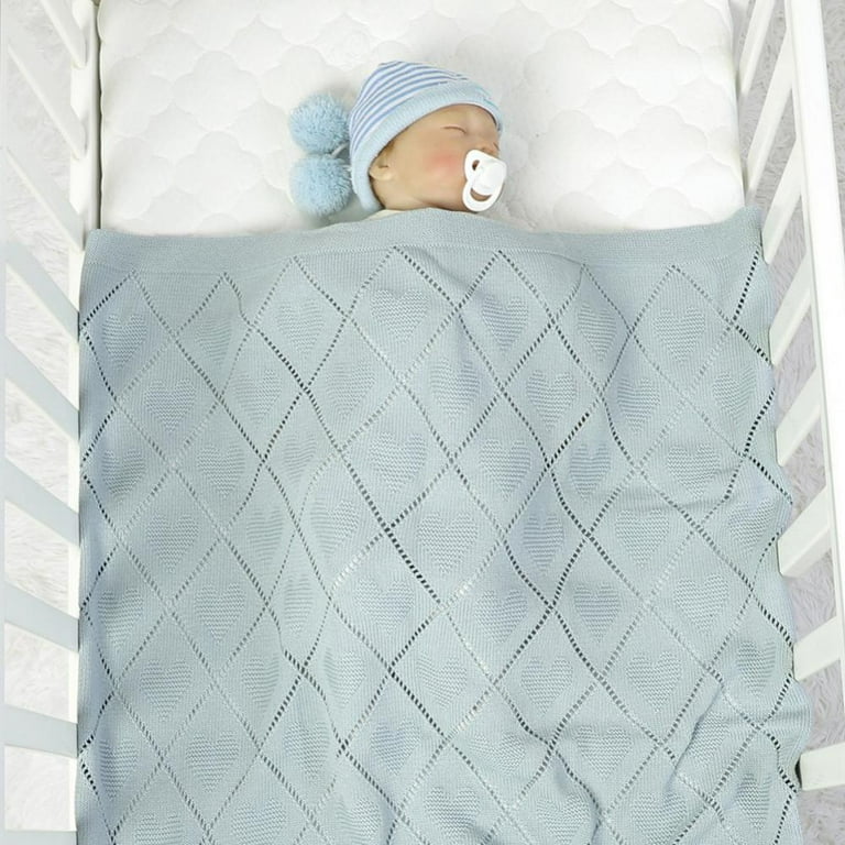 Autumn Winter Baby Love Knitted Hollow Blankets Cotton Thick Swaddle Wrap Newborn Cute Knitting Bath Quilt Swaddle Boy Girls Blanket 35 27 Walmart
