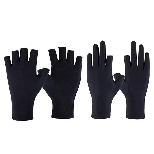 KAKOWELY 4 guantes antideslizantes de protección solar para mujer (negros)