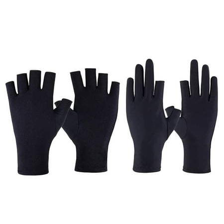 

4Pcs Anti-slip Sun Protection Gloves Sunscreen Gloves Women Gloves (Black)
