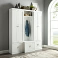 thumbnail image 2 of Crosley Furniture Harper 3 Piece MDF Wood Entryway Set in White, 2 of 20