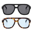 thumbnail image 2 of Gafas de Sol Long Keeper Retro Piloto Puente Doble UV400 2 Paquetes, 2 of 6