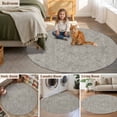 thumbnail image 6 of Simple Striped Round Living Room Rugs 7 ft, Brown Black Stripes Art Deco Vintage Washable Area Rug with Non-Slip Sturdy Edge Binding Round Carpet for Kitchen Office Bedroom, 6 of 9