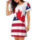 thumbnail image 2 of Balery USA Canada Flag Camisón de manga corta con cuello redondo para mujer, cómodo y elegante., 2 of 6