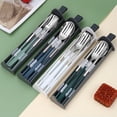 thumbnail image 3 of Visland Travel Utensil Set Stainless Steel Fork And Spoon with Case Portable Tableware Set Smooth Edge Flatware Set for Office School Camping, 3 of 8