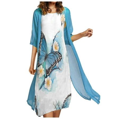 

Maternity Dress Plus Size Dress for Women Fashion Women Casual Round Neck Sleeveless Dress Solid Coat Two-Piece Set on Clearance Cocktail Dresses for Women Evening Party Flower Girl Dress Blue L