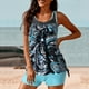 thumbnail image 4 of Traje de baño de dos piezas con tiras en la espalda y estampado conservador para mujer Traje de baño OAVQHLG3B Store  lin121212, 4 of 4