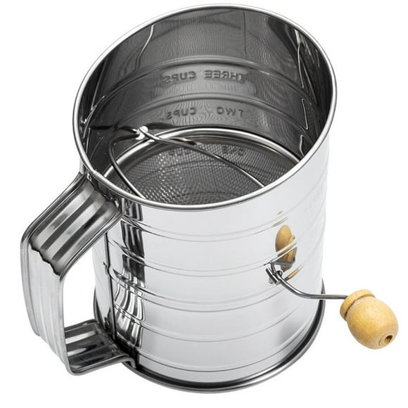 DEBGFS Stainless Steel Flour Sifter Flour Sifter Sieve Hand-operated Flour Sieve Flour Sifter Cup with Scale