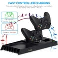 thumbnail image 2 of Charging Stand with Cooling Fan for Xbox Series X Console and Controller,Vertical Dual Charger Station Dock Accessories with 2 x 1400mAh Rechargeable Battery and Cover,Headset Stand and 10 Game Slots, 2 of 7