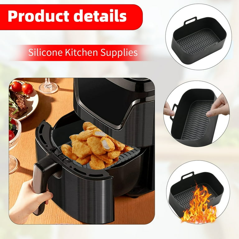 Silicone Air Fryer Liners For Ninja Dual Air Fryer, Reusable Air