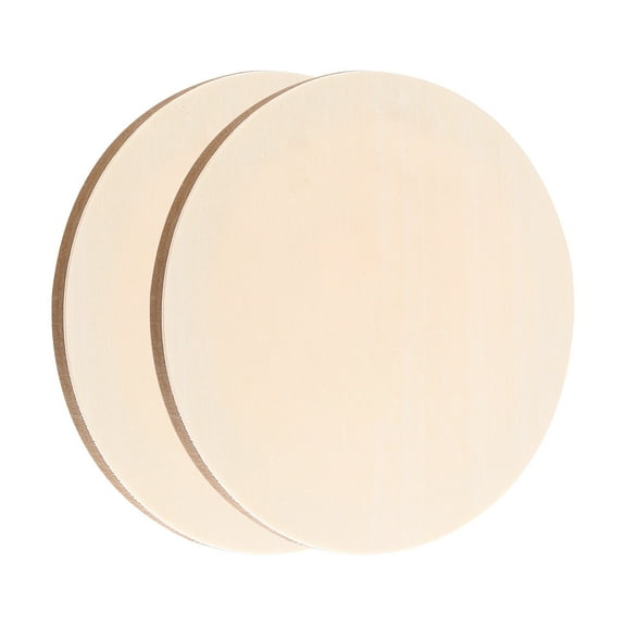 Uxcell 13.8" Inch Wood Panel Board, Unfinished Wood Canvas Round Wooden Deep Cradle Board for Painting Pouring 2 Pack