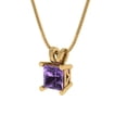 thumbnail image 2 of Clara Pucci 14K Yellow Solid Hypoallergenic Gold 2.5Ct Alexandrite Princess Cut Solitaire Designer Necklace Pendant For June, 2 of 6