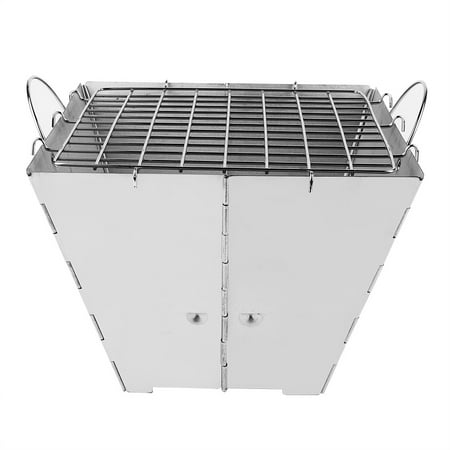 32.5*32.5*24cm Foldable Stainless Steel Barbecue Grill BBQ Stove Outdoor Camping Charcoal Grill Gseagtia