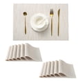 thumbnail image 1 of Juego de 12 Individuales Beige Claro Leetaltree - Individuales Resistentes al Calor y Antideslizantes para Mesa de Comedor, Lavables y Duraderos de PVC Vinílico Tejido (Beige Claro, 12), 1 of 9
