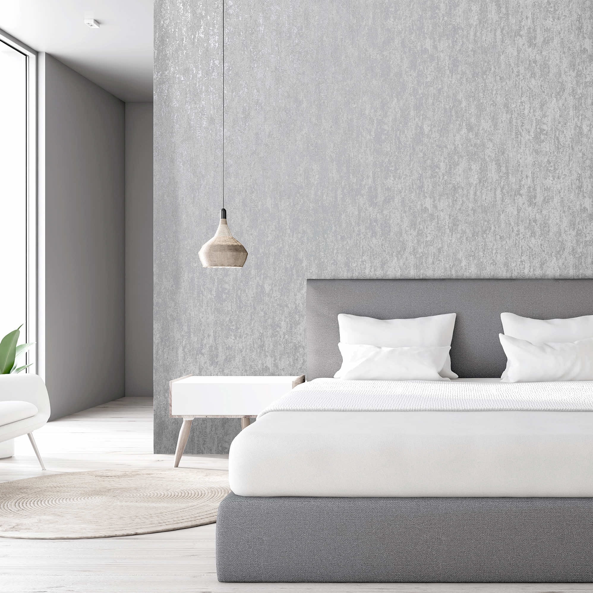 Industrial Texture Metallic Grey Non-Pasted Wallpaper (Covers 56 sq. ft.)