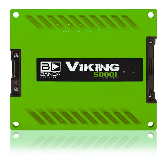 Banda Viking 5000.1 Green 5000 Watt Mono 1-Ohm Car Amplifier with Bass Boost