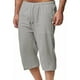 thumbnail image 4 of Pantalones de Lino Casual Suelto Cortado, Color Sólido Cordón Mezcla de Algodón para el Uso Diario, 4 of 6