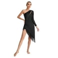 thumbnail image 2 of Haitryli Women Fringe Latin Dance Dress Irregular Hem Ballroom Tango Salsa Latin Dance Dress Black XXL, 2 of 8