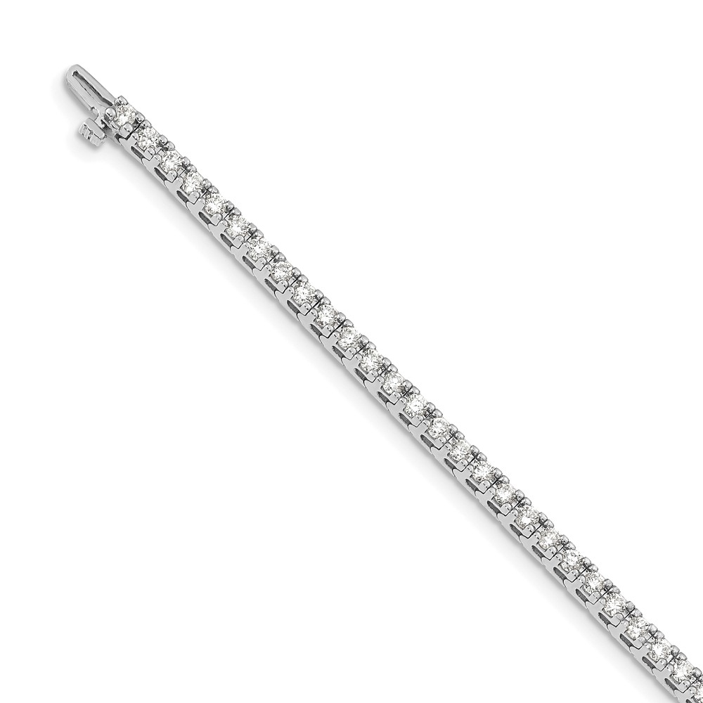 14K White Gold bracelet Diamond Lab Grown Round SI1 SI2, G H I, tennis