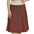 thumbnail image 1 of Women's Plaid Checks and Stripes Cultural A-line Printed Skirt Casual Wear, XL, Yellow Black Vermilion, by Ambesonne, 1 of 6