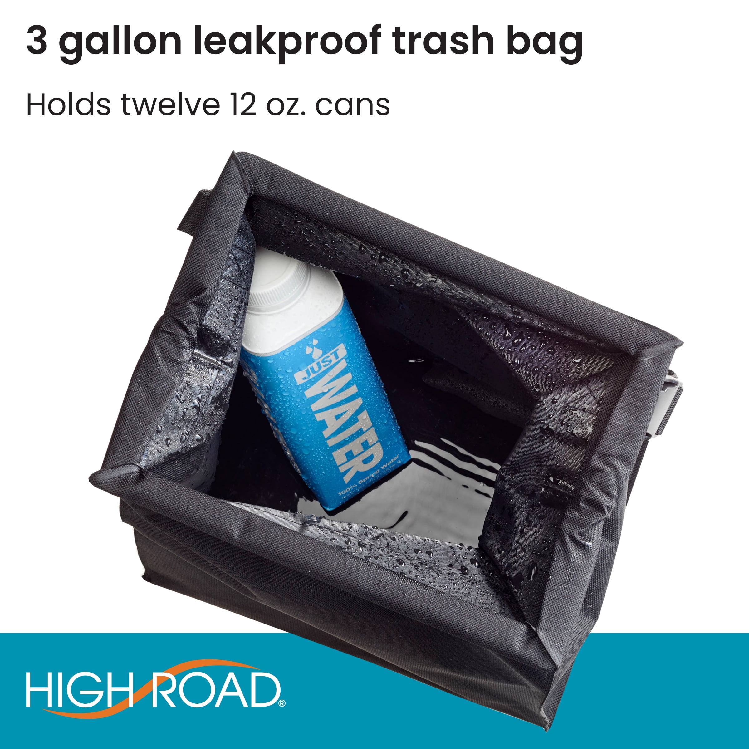 High Road TrashStash Hanging Car Trash Bag with Leakproof Lining and Spring  Frame Closure 