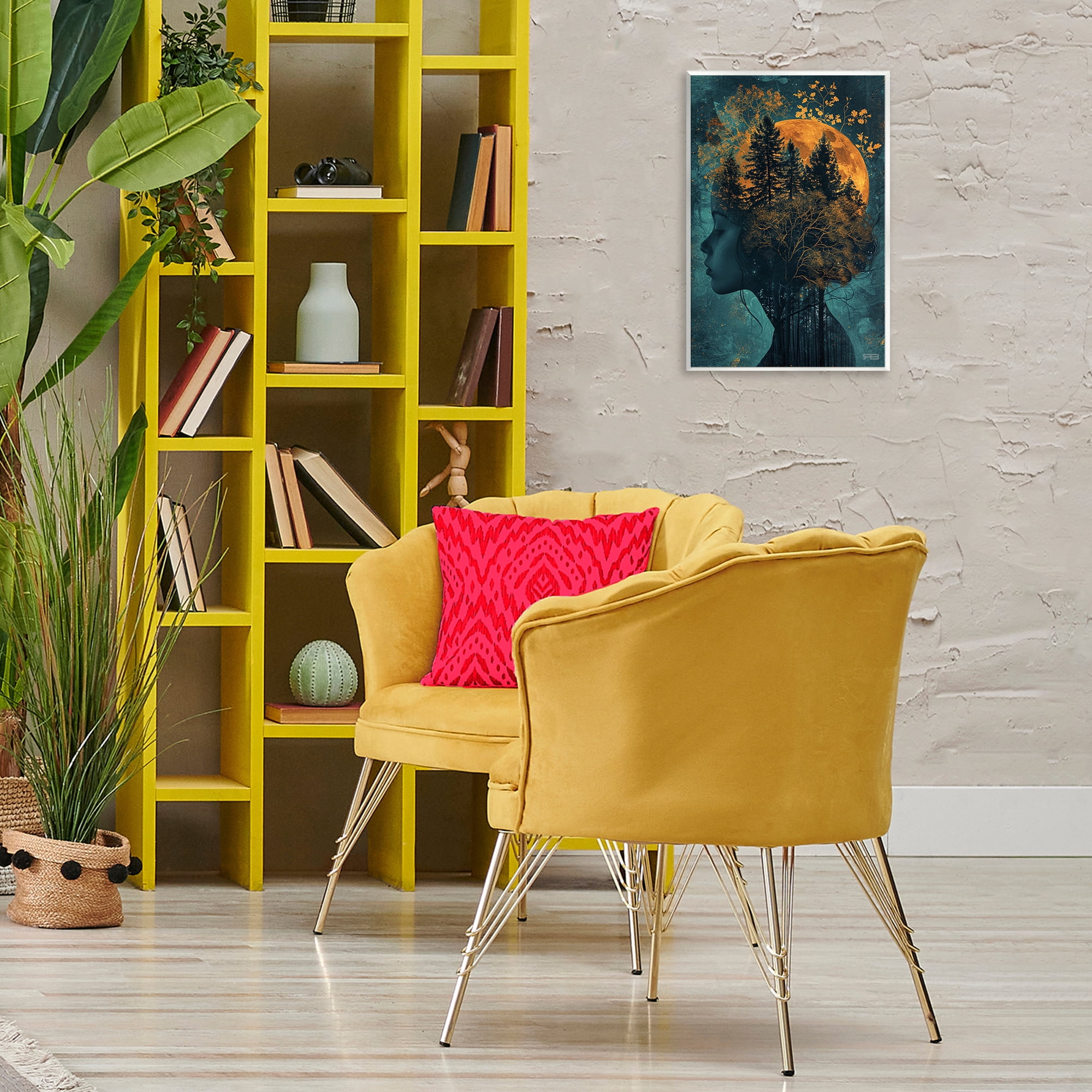 Stupell Industries Visage of Woman with Nature People Painting Unframed Art Print Wall Art, 13 x 19