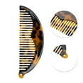 thumbnail image 3 of Unique Bargains 1 Pc Half Round Hair Comb with Hole Tortoiseshell Color Acetate Sheet, 3 of 6