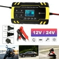 thumbnail image 1 of Pluokvzr 12V/24V Smart Battery Charger | Pulse Repair Charger with LCD Display | Intelligent Mode Overvoltage Protection Temperature Monitoring for Car, Truck,, 1 of 10