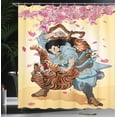 thumbnail image 4 of Ambesonne Japanese Shower Curtain, Samurai and Tiger, 69"Wx84"L, Multicolor, 4 of 5