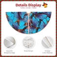 thumbnail image 3 of Lukts Blue Butterflies Print Color Life Christmas Tree Skirt, Winter Holiday Tree Mat Decoration ,Can be Used as A Shawl-36", 3 of 6